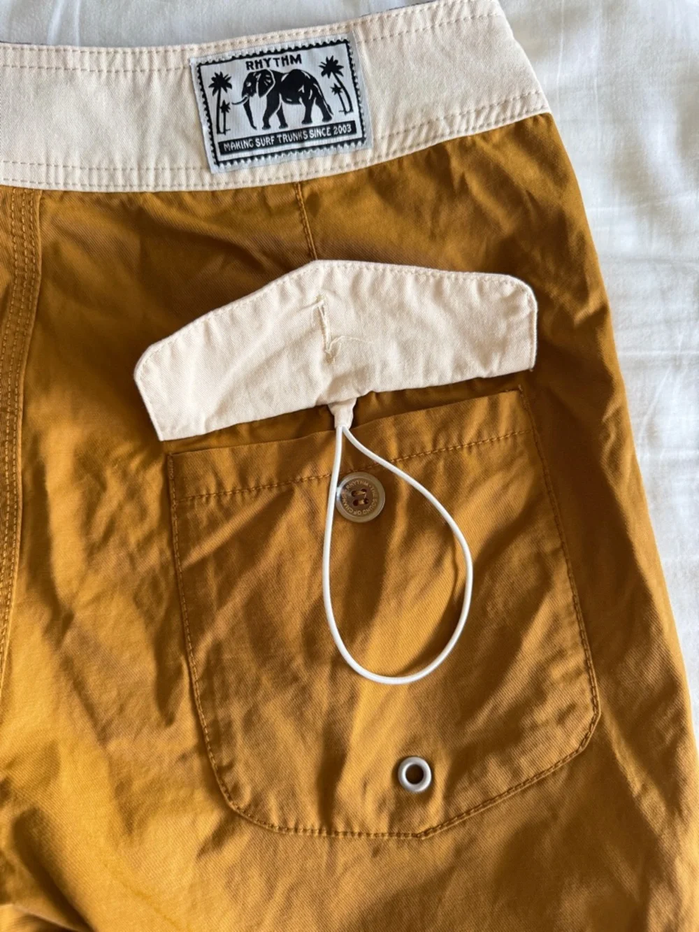 Rhythm Men's Heritage Boardshorts Dijon with Cream Waistband Size 28 Beach Surf